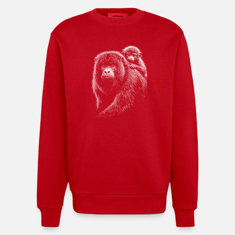 Brüllaffe - Heavyweight Oversized Organic Crew Neck Made in EU - Rot