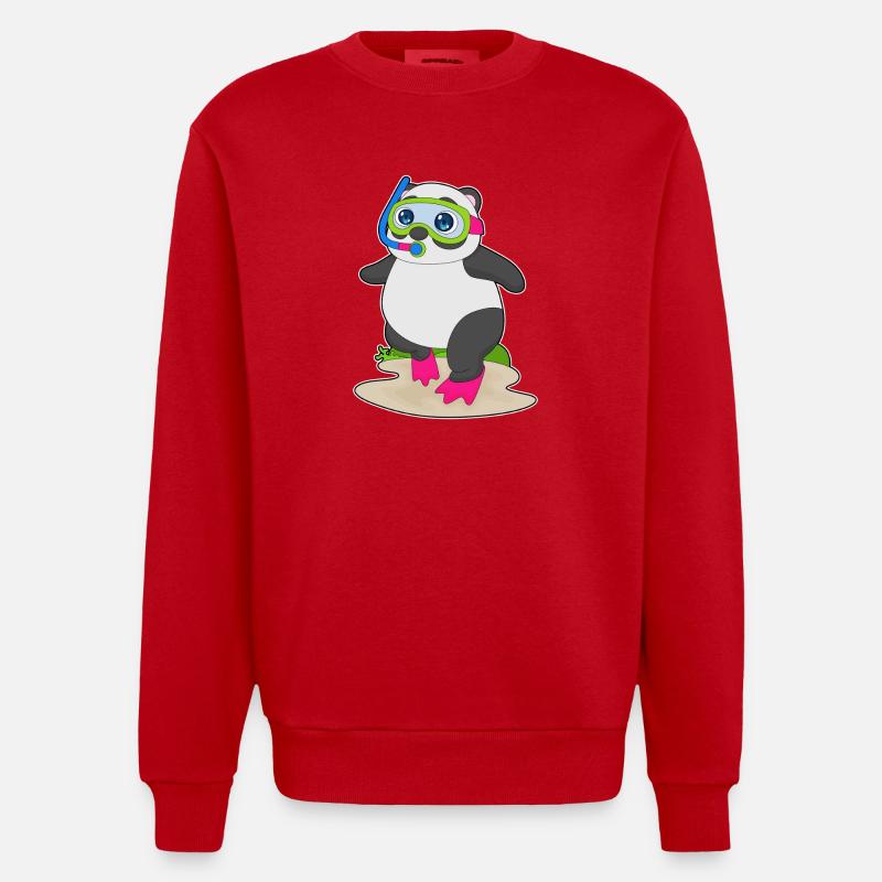 Plongée en apnéa Panda Diver - Sweat bio épais oversize fabriqué en UE - rouge