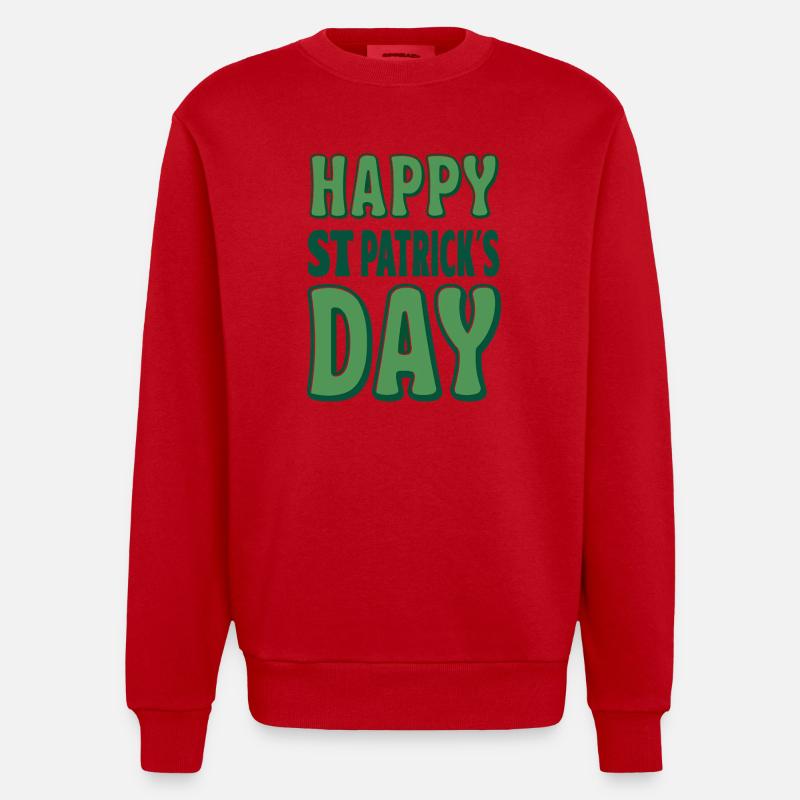 Joyeuse Saint-Patrick Verte - Sweat bio épais oversize fabriqué en UE - rouge