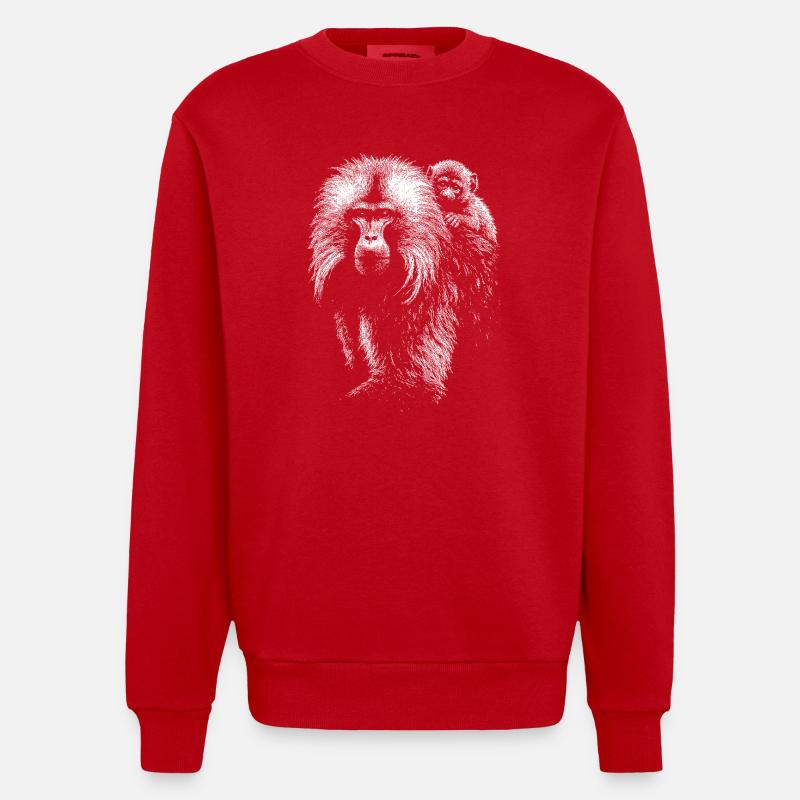 Dschelada - Heavyweight Oversized Organic Crew Neck Made in EU - Rot