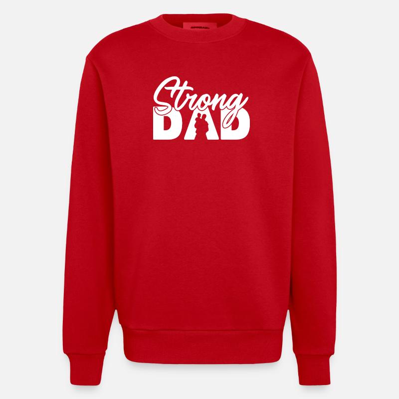 Starker Vater-Schatten Vaterschaft Elternschaft - Heavyweight Oversized Organic Crew Neck Made in EU - Rot