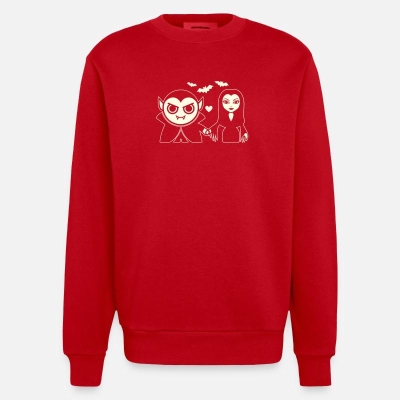 Vampire et Vampire de la Nuit - Sweat bio épais oversize fabriqué en UE - rouge