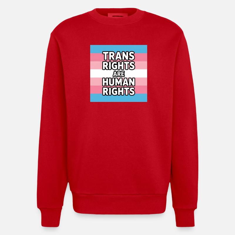 Trans-Rechte sind Menschenrechte – Pride Tee - Heavyweight Oversized Organic Crew Neck Made in EU - Rot
