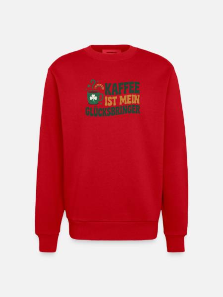 Kaffee ist mein Glücksbringer - Heavyweight Oversized Organic Crew Neck Made in EU - Rot