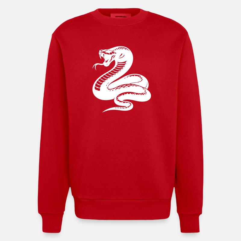Silhouette du python serpent - Sweat bio épais oversize fabriqué en UE - rouge