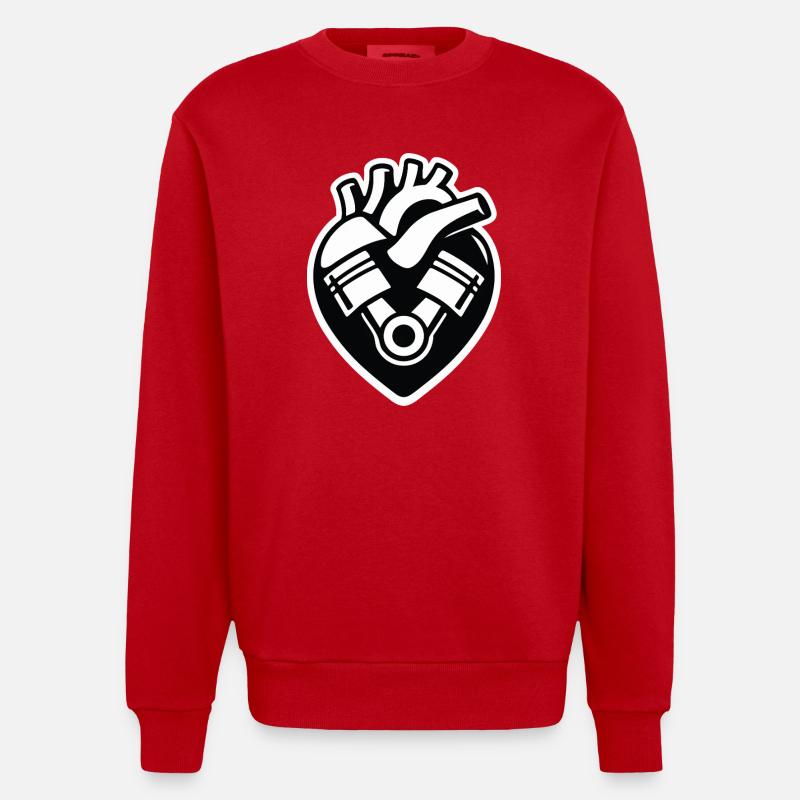 De l’essence dans le sang - Sweat bio épais oversize fabriqué en UE - rouge