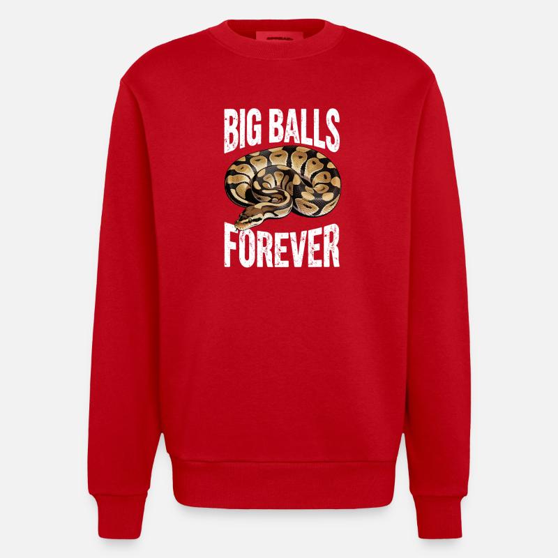 Königspython Schlangen Liebhaber Terrarium Python - Heavyweight Oversized Organic Crew Neck Made in EU - Rot
