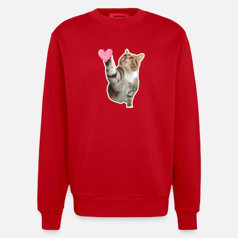 Missty prüfe ein Herz - Heavyweight Oversized Organic Crew Neck Made in EU - Rot