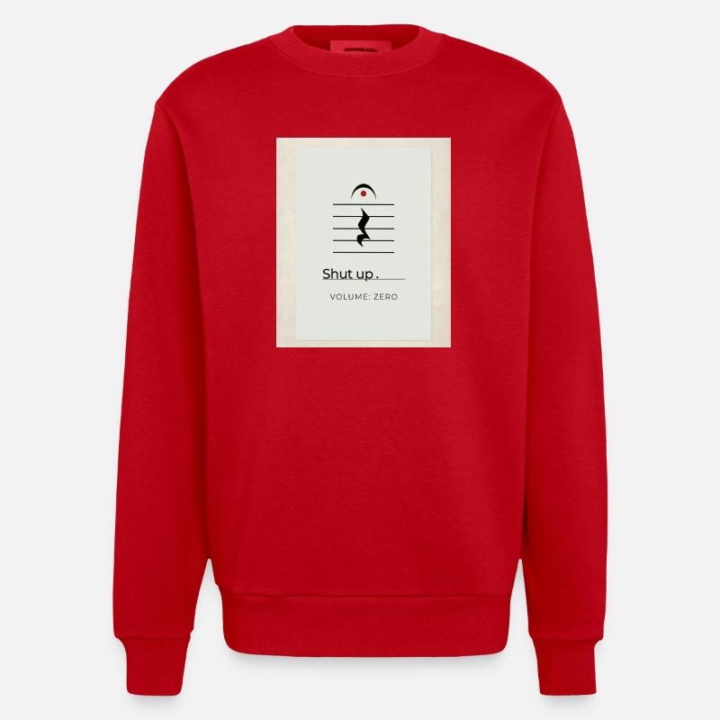 Shut up – Volume Zero Minimal Design - Heavyweight Oversized Organic Crew Neck Made in EU - Rot