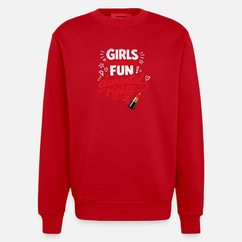 Fun-damental Rights – Starkes Frauen Statement - Heavyweight Oversized Organic Crew Neck Made in EU - Rot