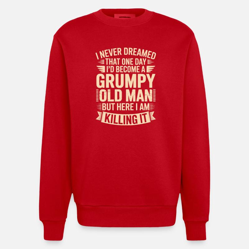 Grumpy Old Man Killing It - Sweat bio épais oversize fabriqué en UE - rouge