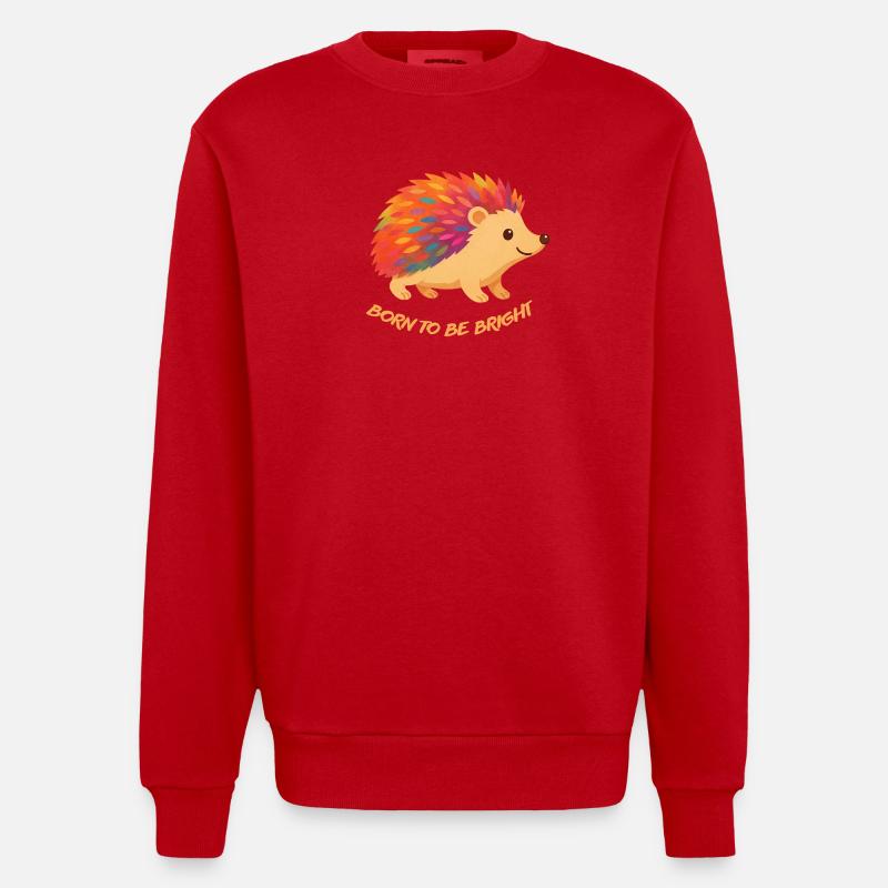 Hérisson Coloré - Sweat bio épais oversize fabriqué en UE - rouge