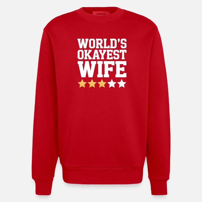 Die beste Ehefrau der Welt - Heavyweight Oversized Organic Crew Neck Made in EU - Rot