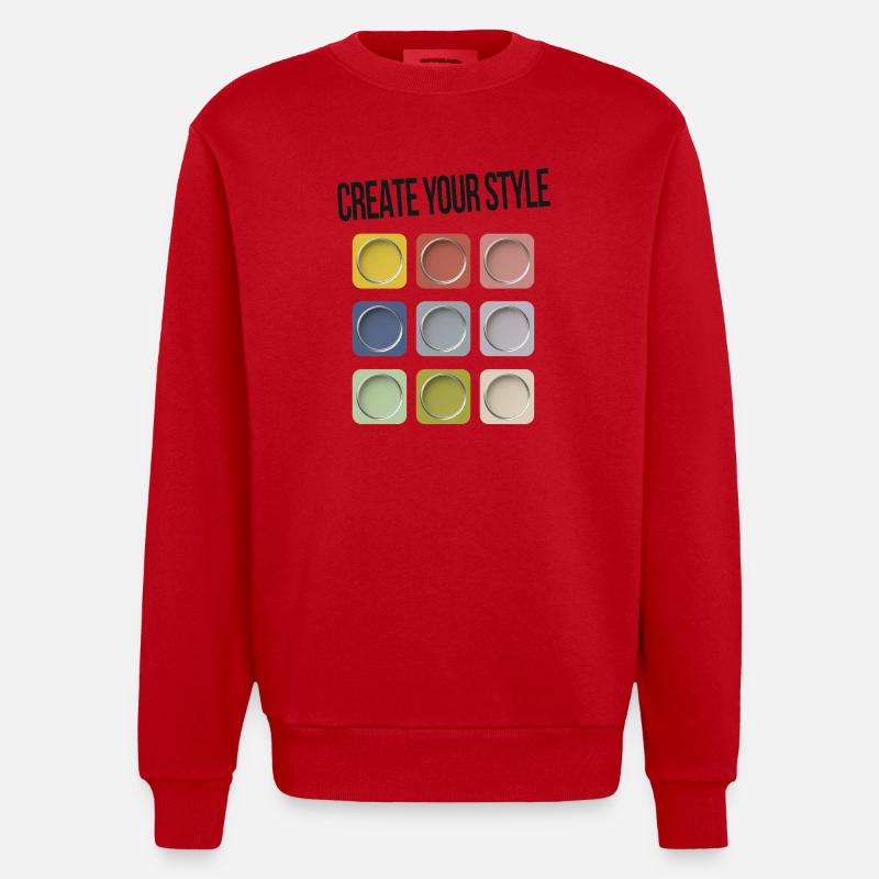 Create Your Style – Sei individuell - Heavyweight Oversized Organic Crew Neck Made in EU - Rot