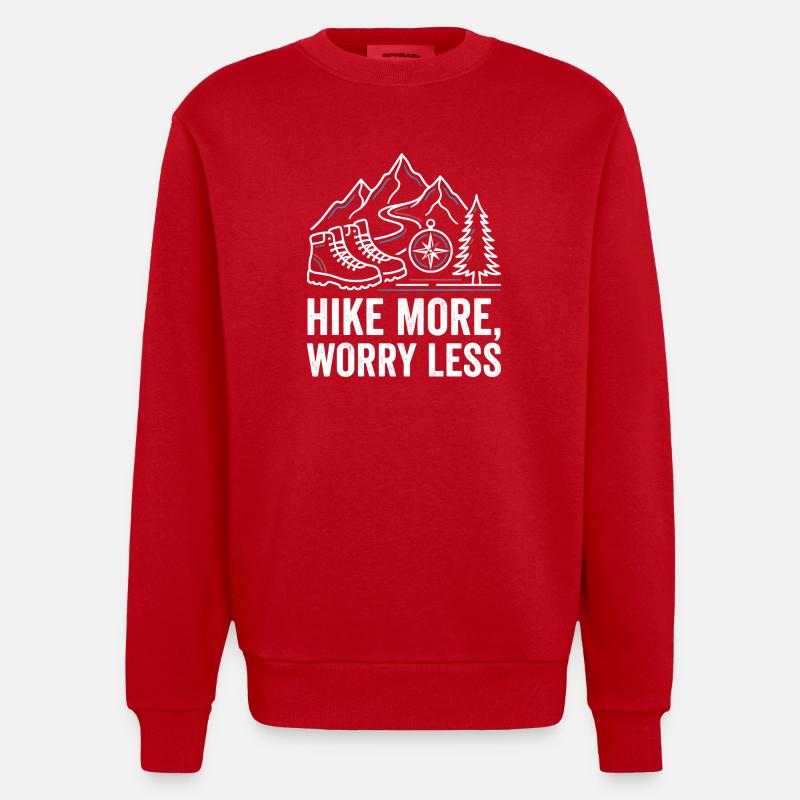 Marchez plus, inquiétez-vous moins - Sweat bio épais oversize fabriqué en UE - rouge