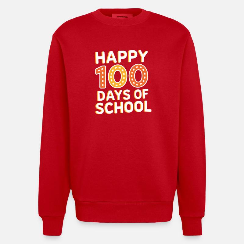 Joyeux 100 jours d’école - Sweat bio épais oversize fabriqué en UE - rouge