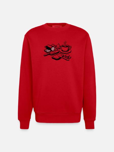 meal - Heavyweight Oversized Organic Crew Neck Made in EU - red