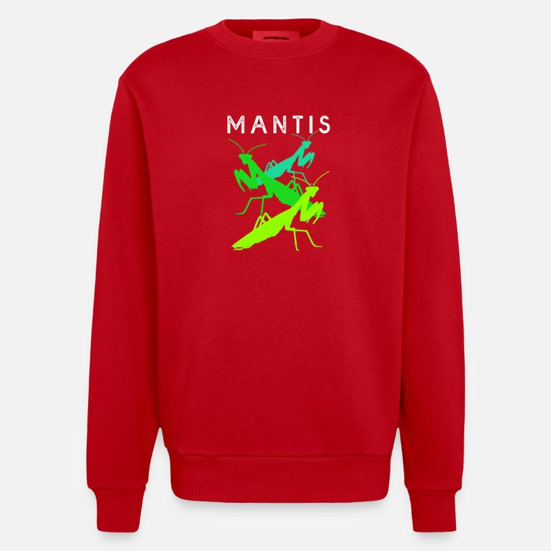 Gottesanbeter Gottesanbeterin Mantis - Heavyweight Oversized Organic Crew Neck Made in EU - Rot