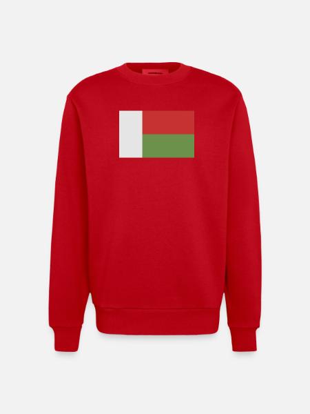 Madagascar flag - Heavyweight Oversized Organic Crew Neck Made in EU - red