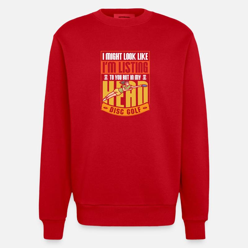 Cadeaux de disc golf Disc Golf - Sweat bio épais oversize fabriqué en UE - rouge