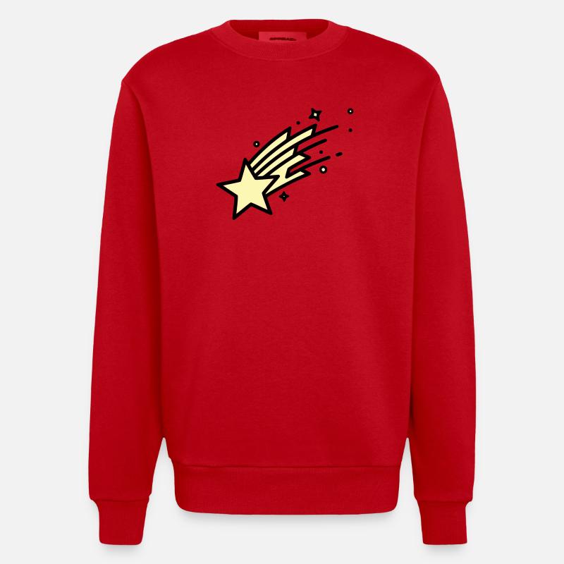 Une bande dessinée Shooting Star Comet - Sweat bio épais oversize fabriqué en UE - rouge