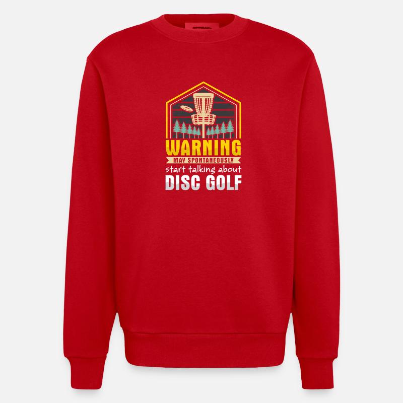 Cadeaux de disc golf Disc Golf - Sweat bio épais oversize fabriqué en UE - rouge
