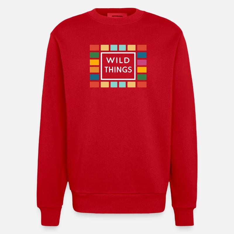 Wild Things Bunte Rahmen - Heavyweight Oversized Organic Crew Neck Made in EU - Rot
