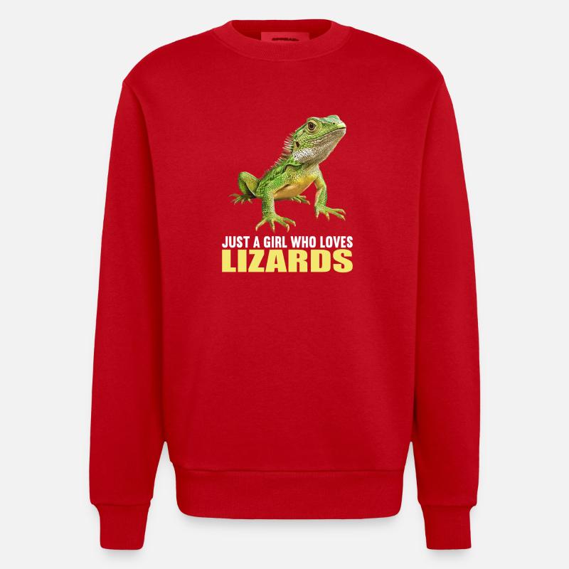 Eidechsen Eidechse - Heavyweight Oversized Organic Crew Neck Made in EU - Rot