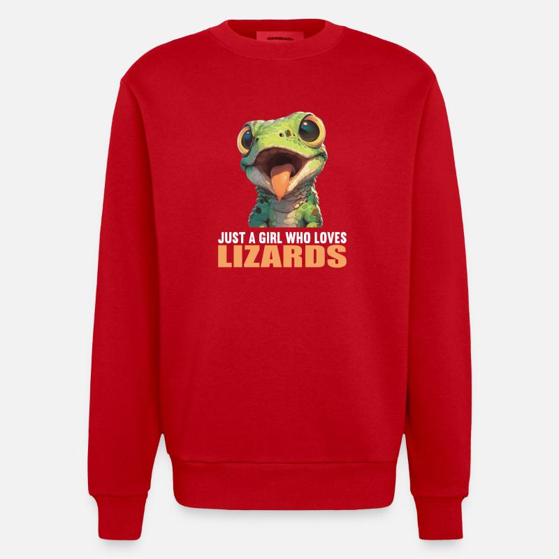 Eidechsen Eidechse - Heavyweight Oversized Organic Crew Neck Made in EU - Rot