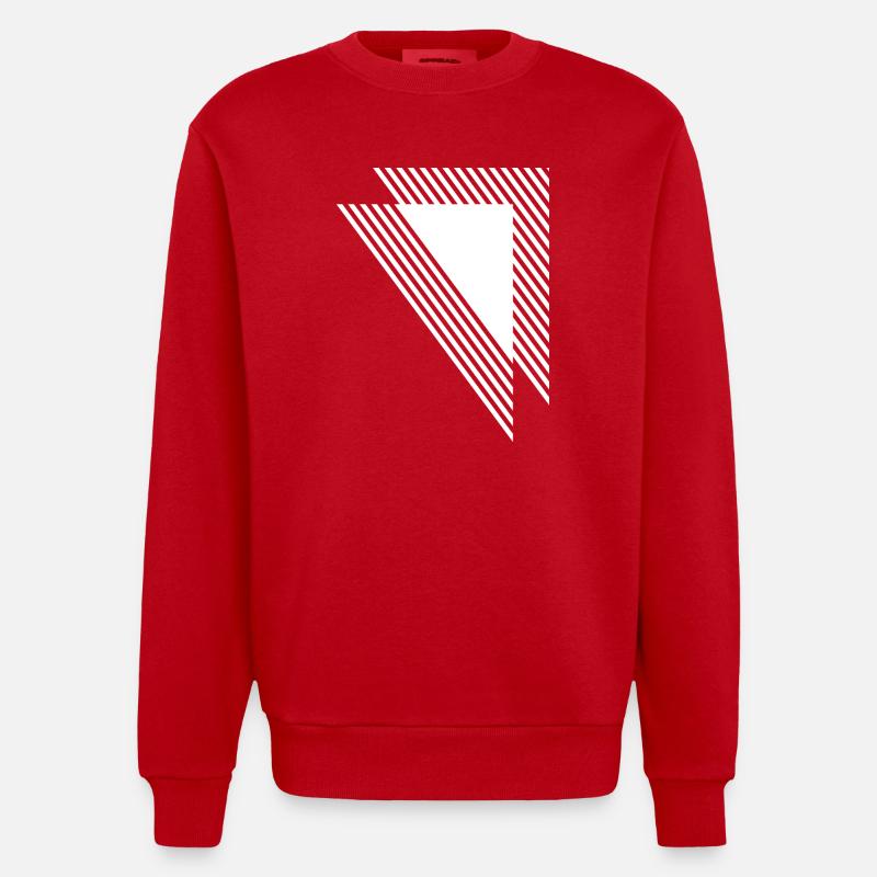Triangles géométriques Grille monochrome diagonale - Sweat bio épais oversize fabriqué en UE - rouge