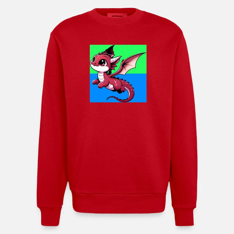 dragon - Sweat bio épais oversize fabriqué en UE - rouge
