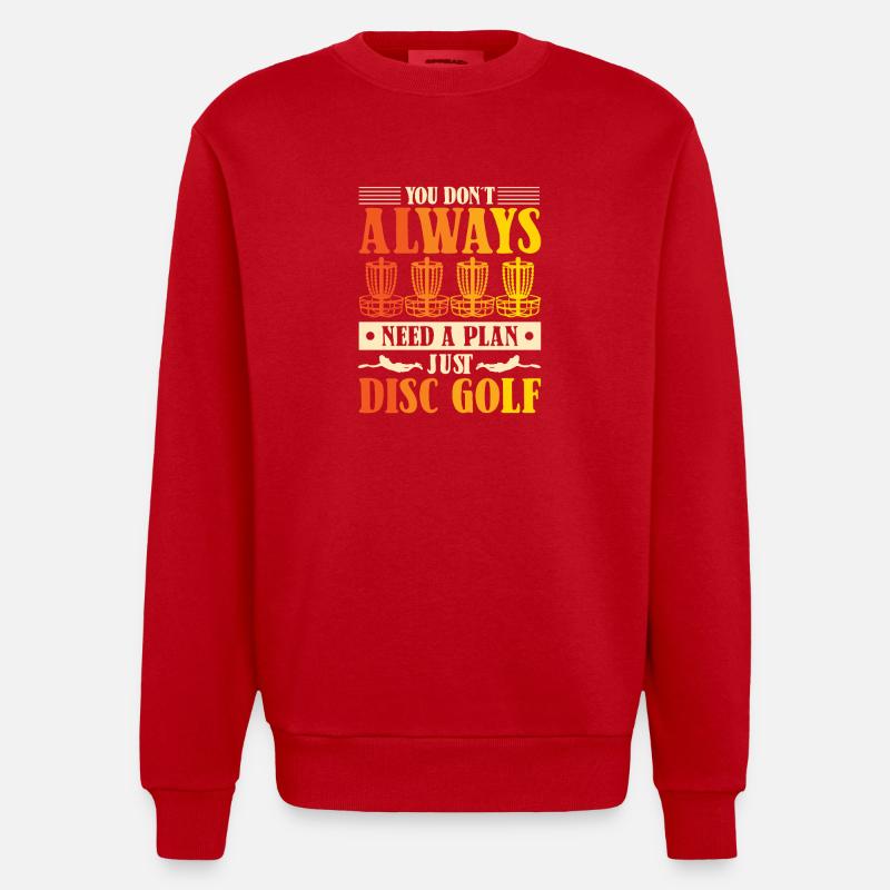 Cadeaux de disc golf Disc Golf - Sweat bio épais oversize fabriqué en UE - rouge