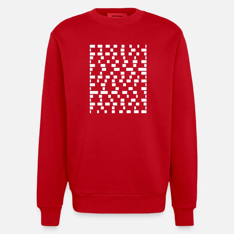Grille de pixels monochrome - Sweat bio épais oversize fabriqué en UE - rouge