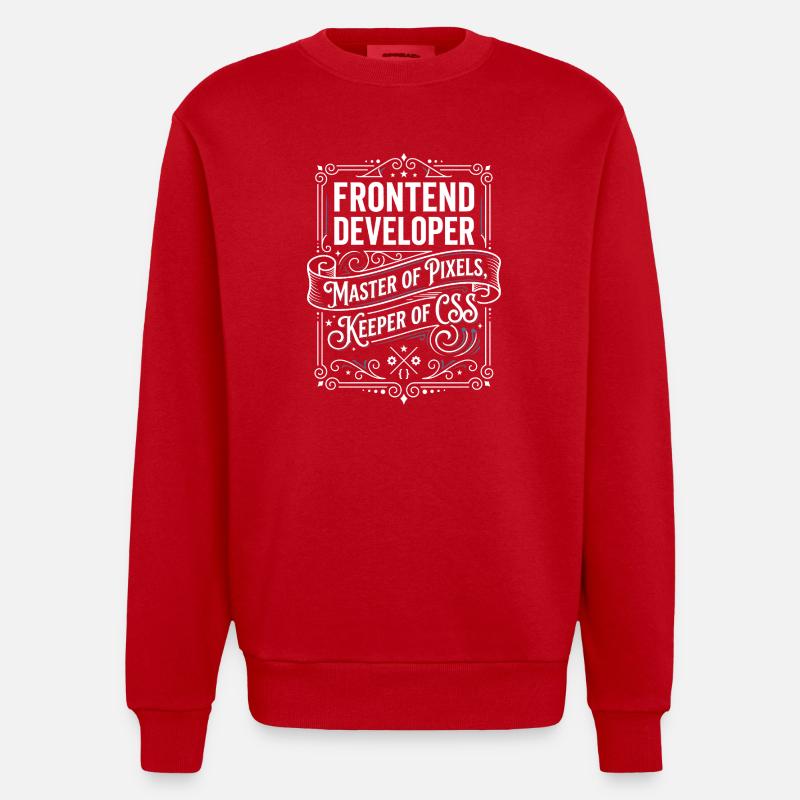 Frontend Developer Pixelmeister CSS - Heavyweight Oversized Organic Crew Neck Made in EU - red