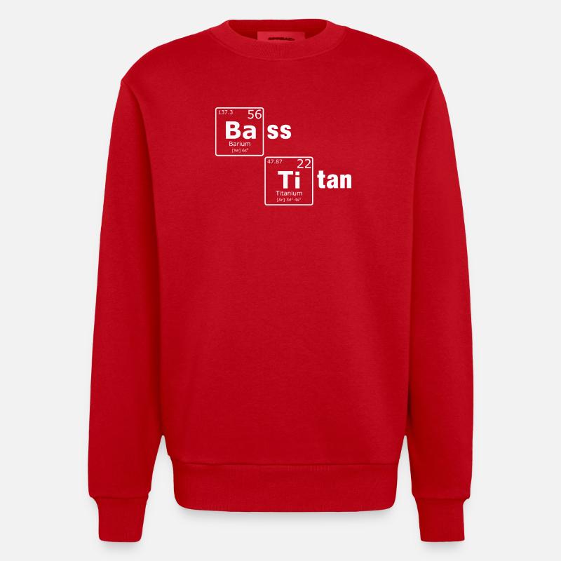 Bass Titan Periodensystem Elemente Nerd - Heavyweight Oversized Organic Crew Neck Made in EU - Rot