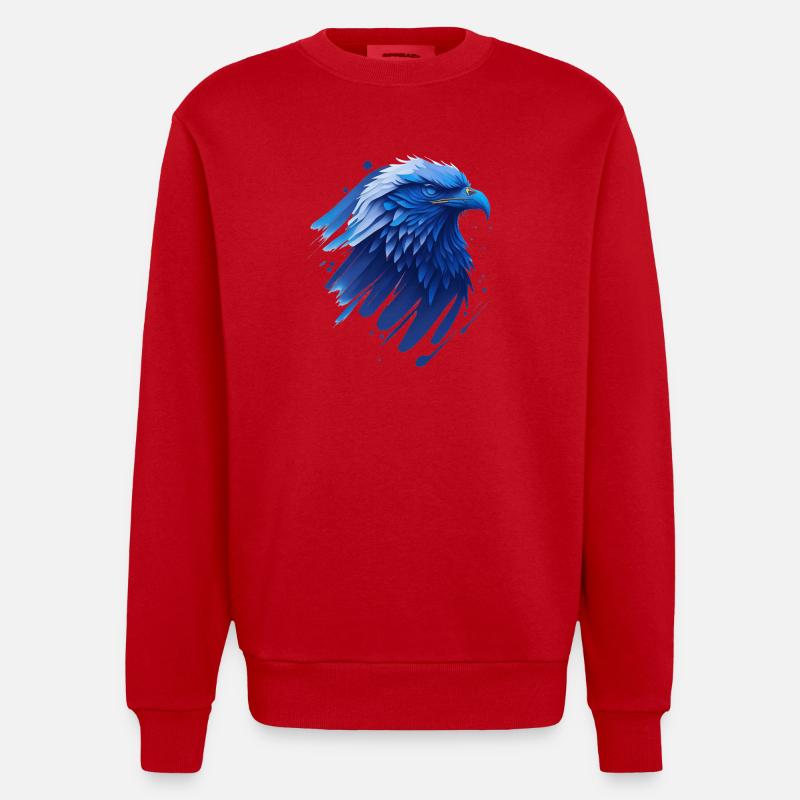Blue Eagle - Sweat bio épais oversize fabriqué en UE - rouge