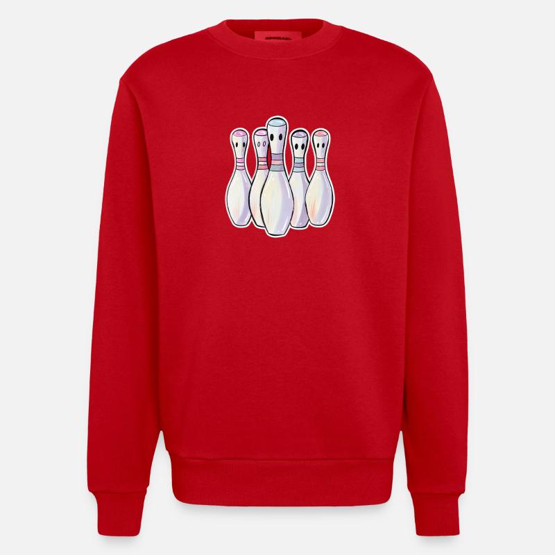 Quilles de bowling Look comique - Sweat bio épais oversize fabriqué en UE - rouge