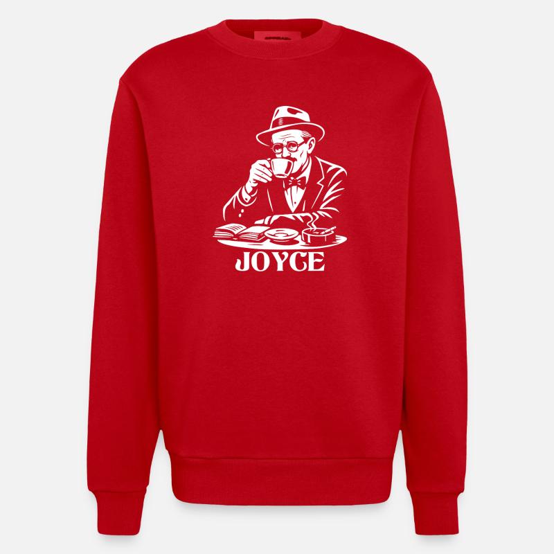 James Joyce Café Lecteur Rétro - Sweat bio épais oversize fabriqué en UE - rouge