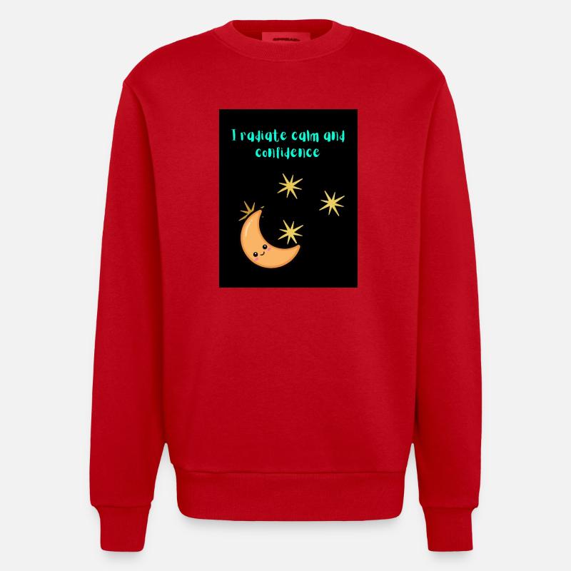 I_radiate_calm_and_confidence - Heavyweight Oversized Organic Crew Neck Made in EU - red