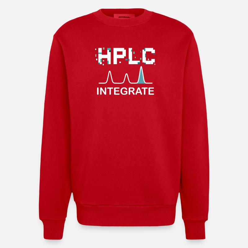 HPLC Integrate Performance Liquid Chromatography - Heavyweight Oversized Organic Crew Neck Made in EU - Rot