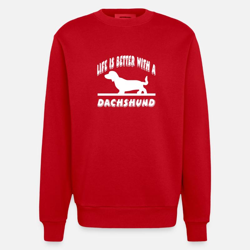 Dackel - Heavyweight Oversized Organic Crew Neck Made in EU - Rot