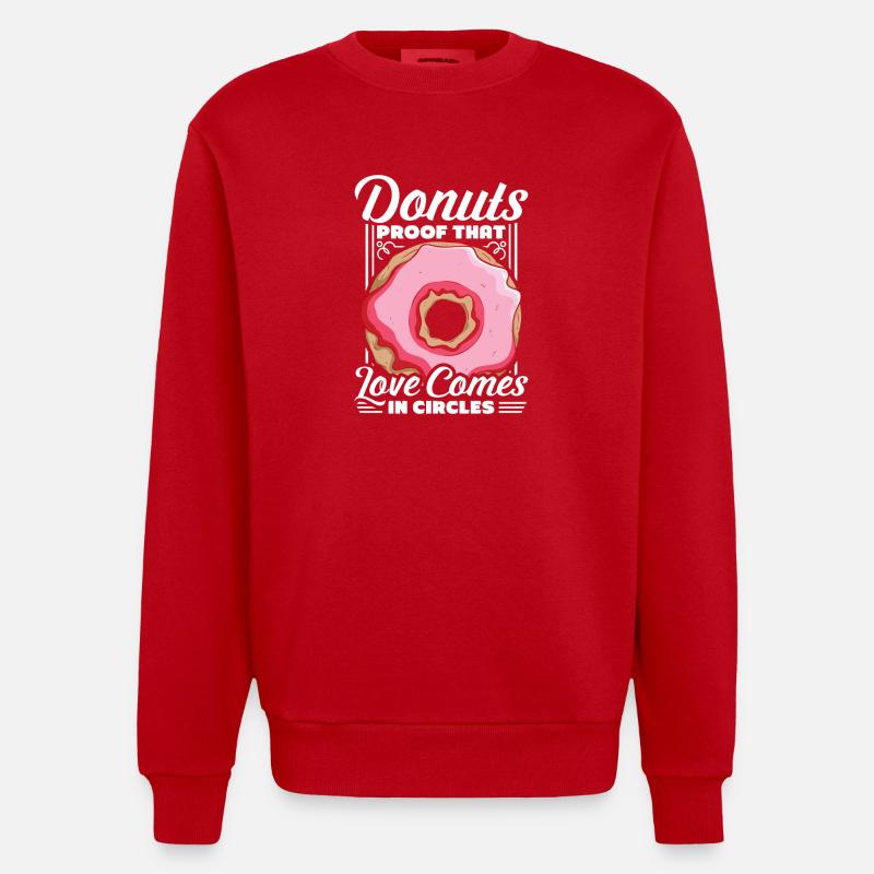 Restauration rapide en donuts - Sweat bio épais oversize fabriqué en UE - rouge