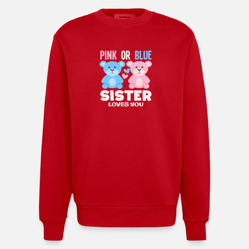 Pink Oder Blau Schwester Liebt Dich - Heavyweight Oversized Organic Crew Neck Made in EU - Rot
