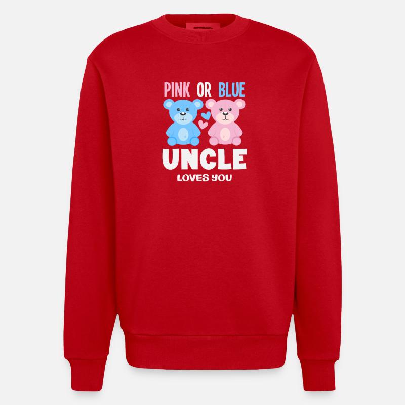 Pink Oder Blau Onkel Liebt Dich - Heavyweight Oversized Organic Crew Neck Made in EU - Rot