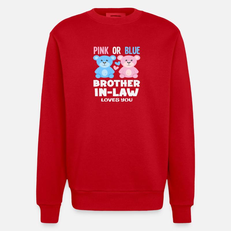 Pink Oder Blau Stiefbruder Liebt Dich - Heavyweight Oversized Organic Crew Neck Made in EU - Rot