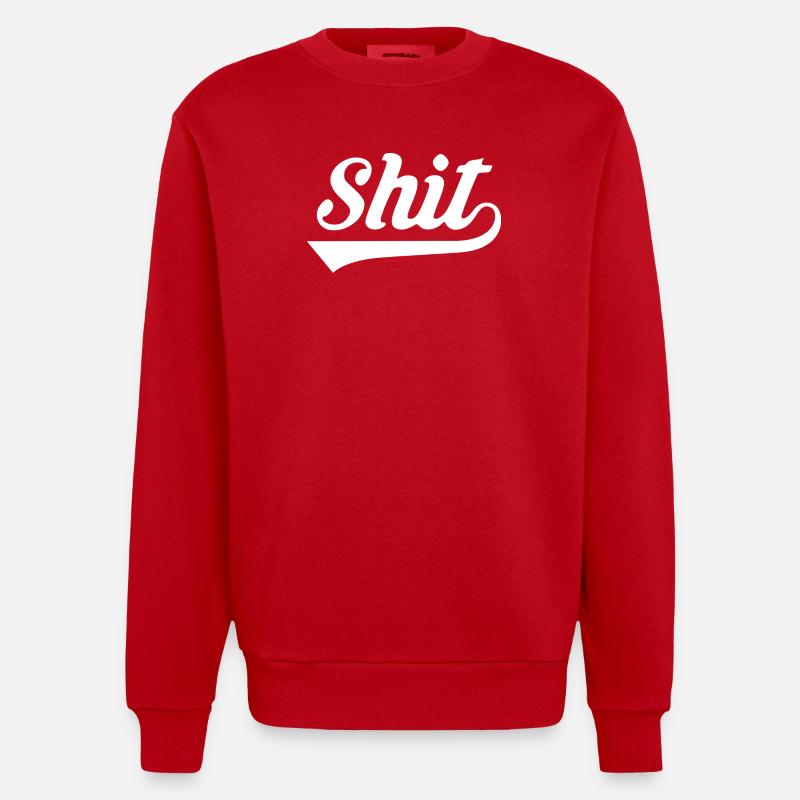 Shit Retro Script - Heavyweight Oversized Organic Crew Neck Made in EU - red