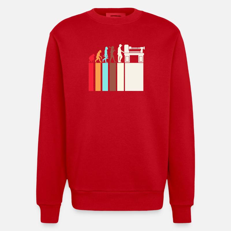 Locksmith Mechanic CNC Mechanical Engineering - Heavyweight Oversized Organic Crew Neck Made in EU - red