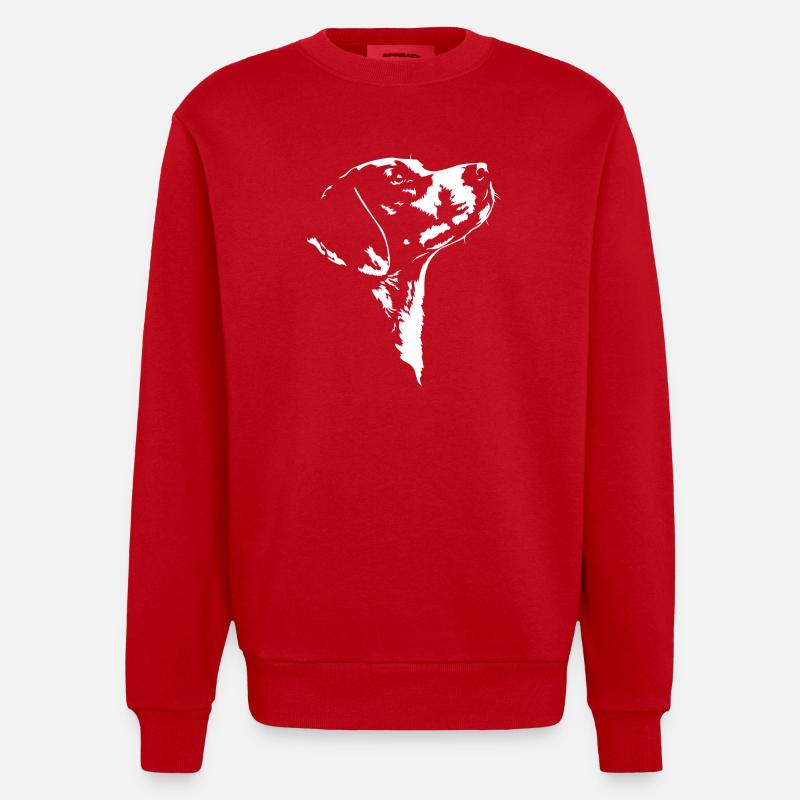 Harrier Silhouette Hunde Hund Wilsigns - Heavyweight Oversized Organic Crew Neck Made in EU - Rot