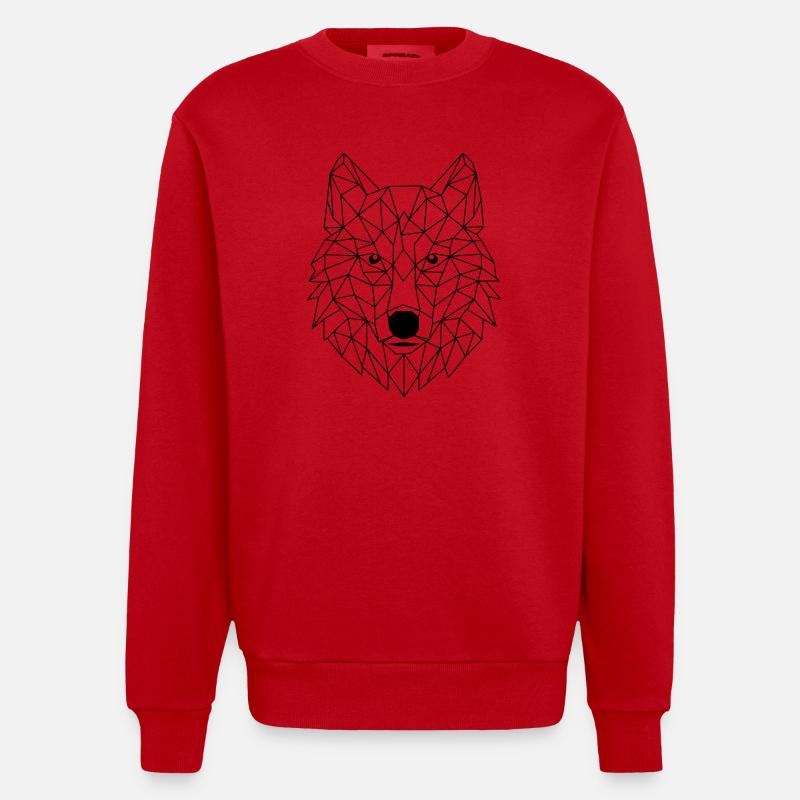 Polygone de loup - Sweat bio épais oversize fabriqué en UE - rouge
