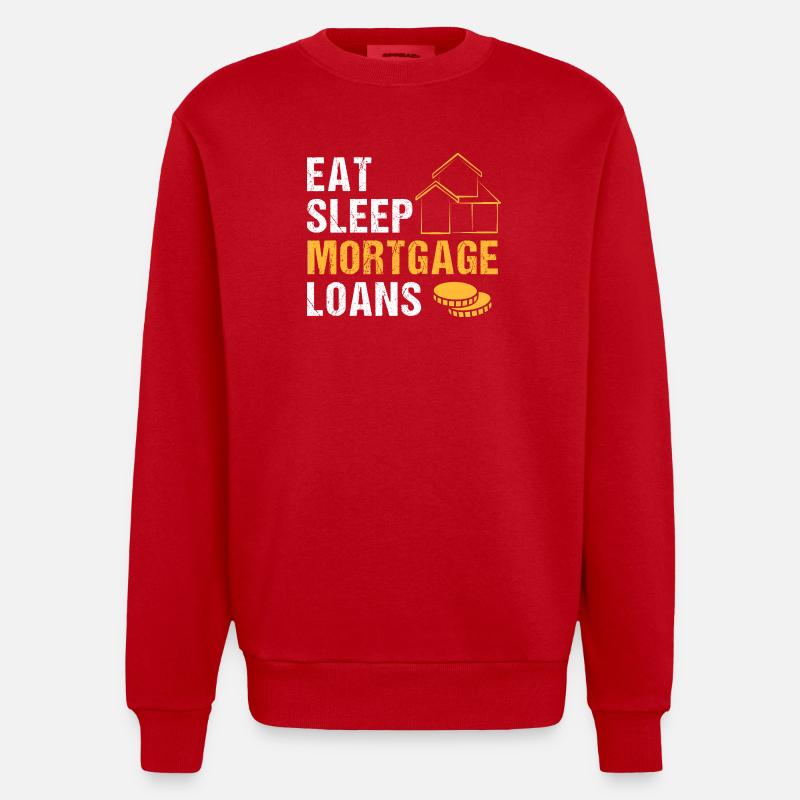 Eigentumswohnung Schulden Hypothek - Heavyweight Oversized Organic Crew Neck Made in EU - Rot